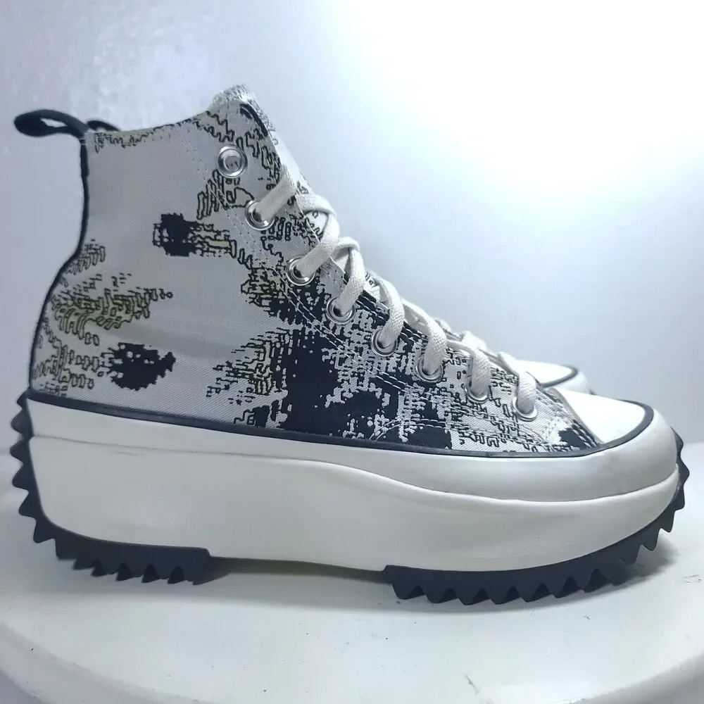 ConverseRun Star Shoes Star Hike Hi Floral Platform Saturn Gold/black Women 8
